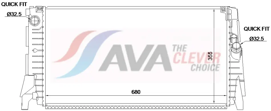Радіатор, Система охолодження двигуна CLEVER FIT AVA QUALITY COOLING BW2655 (фото 1)