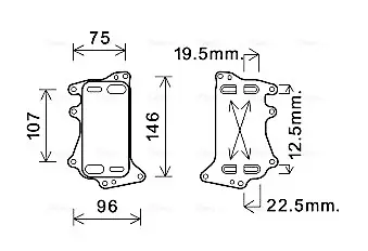 Радіатор масляний КПП BMW 3 F30 (12-), 5 F10 (10-), 7 F01 (09-), X3 F25 (11-), X5 F15 (14-) 3.0D AVA AVA QUALITY COOLING BW3556
