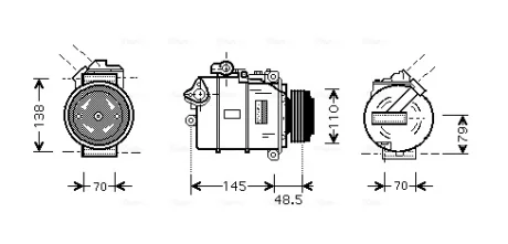 Компресор кондиціонера BMW (вир-во AVA) AVA QUALITY COOLING BWAK309