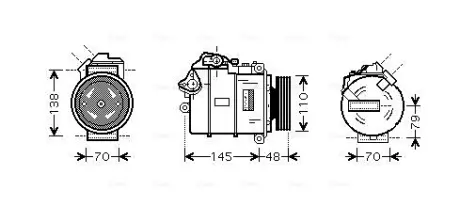 AVA BMW Компресор кондиціонера 5 (E60) 05-, 5 Touring (E61) 05-, 7 (E65, E66, E67) 05- AVA QUALITY COOLING BWAK317
