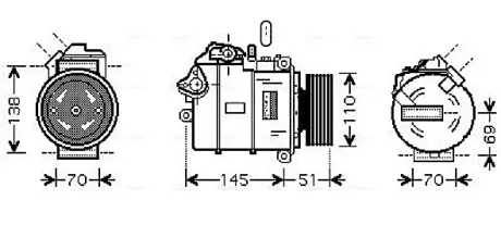 AVA BMW Компресор кондиціонера 3 (E90) 04- AVA QUALITY COOLING BWAK320