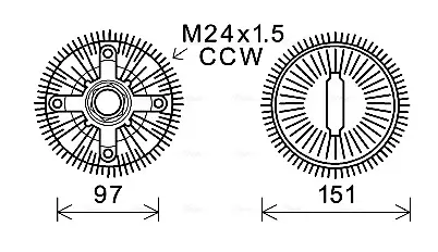 AVA BMW Муфта зчеплення вентилятора 7 (E65, E66, E67) 01-, X5 (E53) 00- AVA QUALITY COOLING BWC392