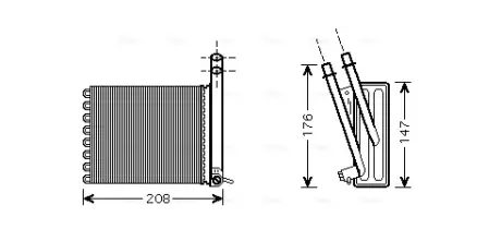 AVA CITROEN Радіатор опалення JUMPY II 1.6 07-, 2.0 07-, SPACETOURER 1.5 16-, FIAT, OPEL, PEUGEOT AVA QUALITY COOLING CN6243