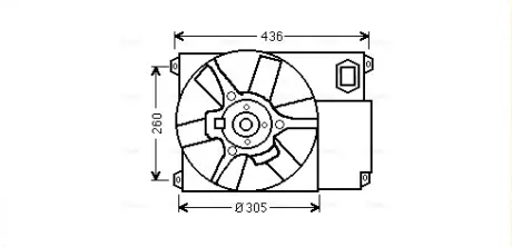 AVA CITROEN Вентилятор радіатора двиг. JUMPER I 1.9-2.8 99-, PEUGEOT BOXER 94-, FIAT AVA QUALITY COOLING CN7541