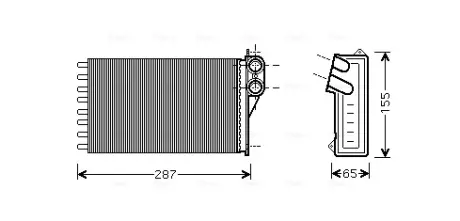 AVA CITROEN Радіатор опалення C2/3,Peugeot 1007 05- AVA QUALITY COOLING CNA6232
