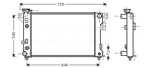 AVA CHRYSLER Радіатор системи охолодження двигуна LE BARON 86-96 AVA QUALITY COOLING CR2032
