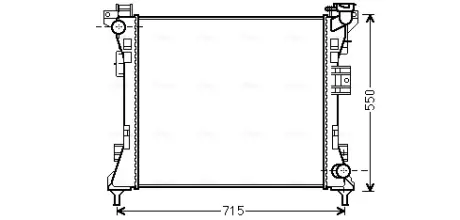 AVA CHRYSLER Радіатор системи охолодження двигуна GRAND VOYAGER V 3.3, 3.6, 3.8 07-, DODGE, LANCIA, VW AVA QUALITY COOLING CR2104