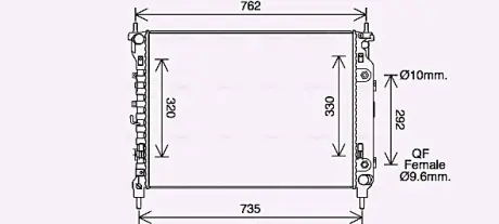 Радіатор охолодження двигуна AVA QUALITY COOLING CT2067