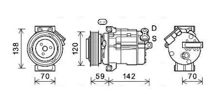 Компресор кондиціонера CHEVROLET CAPTIVA (2007) (вир-во AVA) AVA QUALITY COOLING CTK063