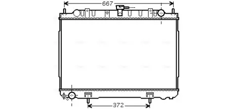 Радіатор, Система охолодження двигуна AVA QUALITY COOLING DN2241