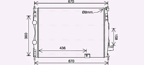 Радіатор охолодження двигуна Nissan Qashqai J10 (07-) 2.0DCi AVA AVA QUALITY COOLING DN2445