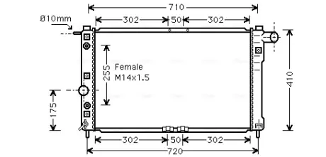 Радіатор, Система охолодження двигуна AVA QUALITY COOLING DW2010