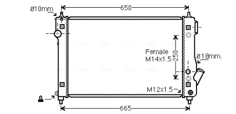 AVA CHEVROLET Радіатор охолодження двиг. Aveo AVA QUALITY COOLING DW2087