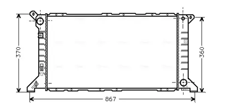 AVA FORD Радіатор охолодження (з конд.) TRANSIT TOURNEO 2.4 D 94-, 2.5 D 94-, TRANSIT 2.5 91- AVA QUALITY COOLING FD2206