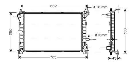 AVA FORD Радіатор охолодження FOCUS 1,8 TD 98- AVA QUALITY COOLING FD2265