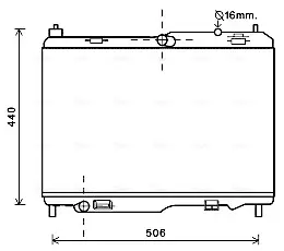 Радіатор охолодження двигуна Ford B-Max (12-), Ecosport (12-), Fiesta (02-), Transit Courier (14-) 1.4, 1.5, 1.6 TDCi AVA AVA QUALITY COOLING FD2442
