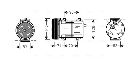 Компресор кондиціонера Ford Fiesta (01-), Transit (00-) AVA AVA QUALITY COOLING FDAK279
