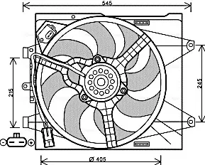 AVA FIAT Вентилятор радіатора 500 0.9/1.4 07- AVA QUALITY COOLING FT7564
