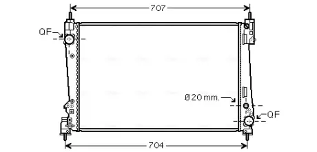 Радіатор охолодження двигуна Fiat Doblo 10> 1,6-2,0 MJet MT AC+/-, Opel Combo 1,6-2,0 CDTI 12> AC+/- AVA AVA QUALITY COOLING FTA2312