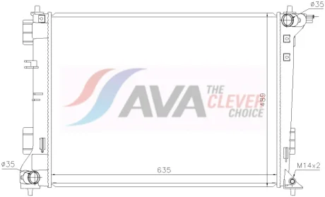 Радіатор, Система охолодження двигуна AVA QUALITY COOLING HY2612