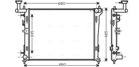 Радіатор охолодження двигуна Hyundai Elantra (06-11), i30 (07-12) AT AVA AVA QUALITY COOLING HYA2180