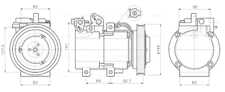 Компресор кондиціонера Hyundai Terracan (01-) 2.9 CRDI AVA AVA QUALITY COOLING HYAK605