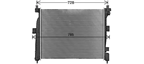 Радіатор охолодження двигуна Jeep Grand Cherokee (10-) 3,0d 3,6i AVA AVA QUALITY COOLING JE2088