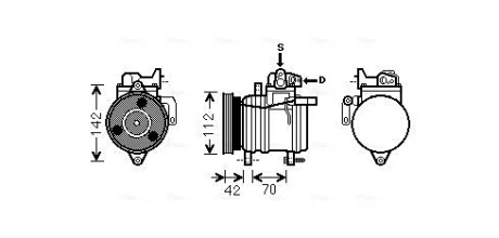 Компрессор кондиционера Hyundai i10 (07-)/KIA Picanto (04-) AVA AVA QUALITY COOLING KAAK121