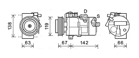 AVA KIA Компресор кондиціонера SORENTO 2.0, 2.2 09- AVA QUALITY COOLING KAK216