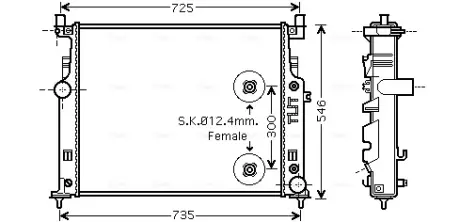 AVA DB Радіатор системи охолодження двигуна GL-CLASS (X164), M-CLASS (W164), R-CLASS (W251, V251) AVA QUALITY COOLING MS2458