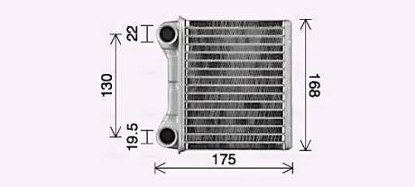 Радіатор обігрівача салону MB ML164 GL164 rear heater AVA AVA QUALITY COOLING MS6762
