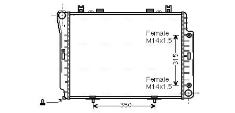 AVA DB Радіатор сист. охолодження двигуна S-Class W140 3.0/3.5TD 93- AVA QUALITY COOLING MSA2144
