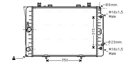 AVA DB Радіатор системи охолодження двигуна S-CLASS (W140) 91- AVA QUALITY COOLING MSA2151