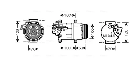 Компресор кондиціонера MB A-Class W169 (05-), B-Class W245 (05-) 2.0CDi AVA AVA QUALITY COOLING MSAK404