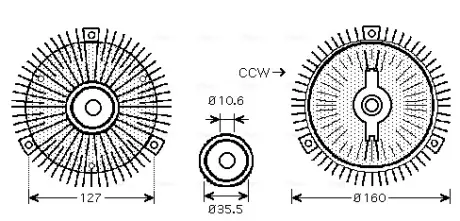 AVA DB віскомуфта вентилятора радіатора W210/140 2.8/3.2 93- AVA QUALITY COOLING MSC418