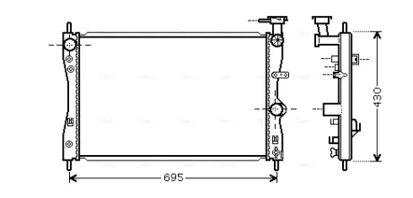 Радіатор, Система охолодження двигуна AVA QUALITY COOLING MTA2172