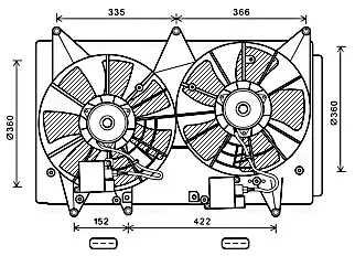 AVA MAZDA Вентилятор радіатора CX-7 2.3 06- AVA QUALITY COOLING MZ7547
