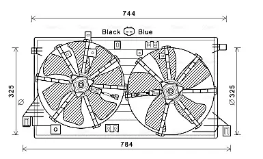AVA MAZDA Вентілятор радіатора 3 1.6 08-14 AVA QUALITY COOLING MZ7550