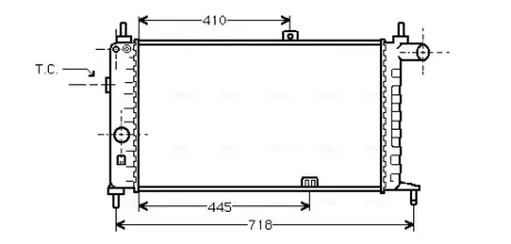 AVA OPEL Радіатор охолодження двиг. KADETT E DIESEL HARRI 84 (630x322x23) AVA QUALITY COOLING OL2066
