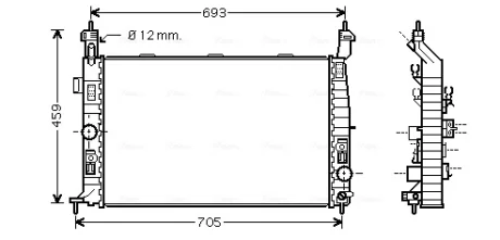 AVA OPEL Радіатор системи охолодження двигуна Meriva A 1.7DTi 03- AVA QUALITY COOLING OL2348