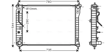 Радіатор охолодження двигуна AVA QUALITY COOLING OL2434