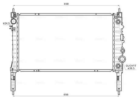 Радіатор, Система охолодження двигуна CLEVER FIT AVA QUALITY COOLING OL2747