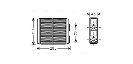 Теплообмінник, система опалення салону AVA QUALITY COOLING OL6403