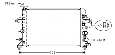 Радіатор охолодження двигуна ASTRA H 16i-16V MT/AT 04- (Ava) AVA QUALITY COOLING OLA2363