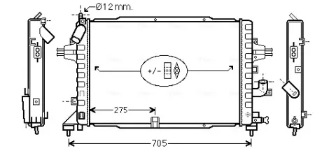 Радіатор, Система охолодження двигуна AVA QUALITY COOLING OLA2383