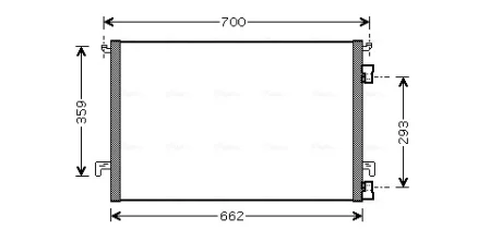 AVA OPEL Радіатор кондиціонера (конденсатор) Signum, Vectra C 1.9CDTi/2.2DTI 02-, Fiat Croma AVA QUALITY COOLING OLA5334