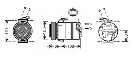 Компрессор кондиционера Opel Astra G (99-), Zafira (99-) 2.0Di, 2.2DTi AVA QUALITY COOLING OLAK358