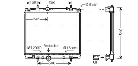 AVA CITROEN радіатор охолодження C8, Jumpy, Peugeot 807, Expert 2.0/2.0HDI AVA QUALITY COOLING PEA2275
