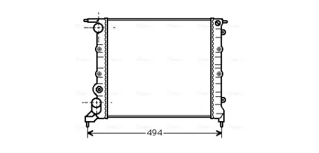 AVA RENAULT радіатор водяного охолодження RENAULT 19, CLIO 90- AVA QUALITY COOLING RT2042