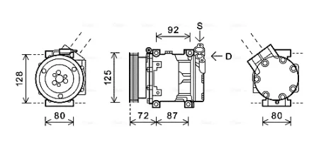 Компресор кондиціонера Renault Logan (05-), Duster (10-) AVA AVA QUALITY COOLING RTAK479